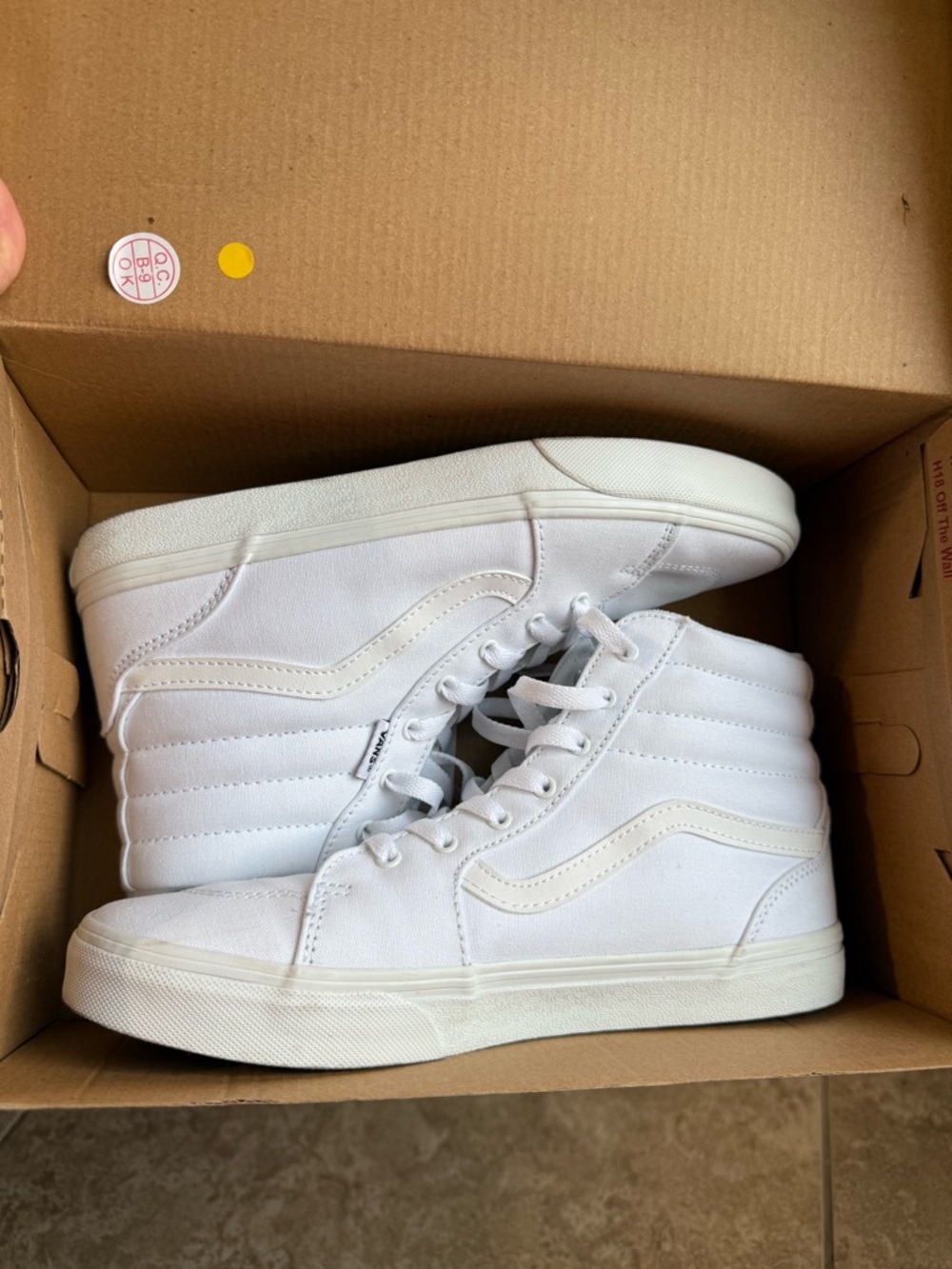 Vans Filmore Hi Youth Size 7 All White Canvas Lace Up Sneakers New
